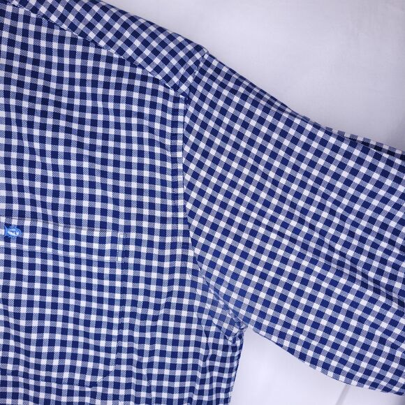 Southern Tide Shirt Mens Large Gingham Navy, White Classic Fit - Picture 4 of 11